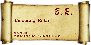 Bárdossy Réka névjegykártya