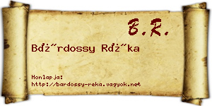Bárdossy Réka névjegykártya