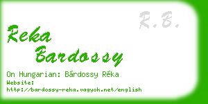 reka bardossy business card