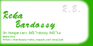 reka bardossy business card